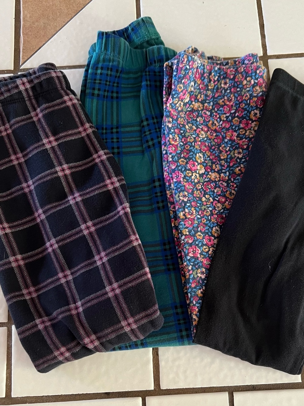 Kids leggings Mixed-Print Bottoms Pack - Black, Green, Floral